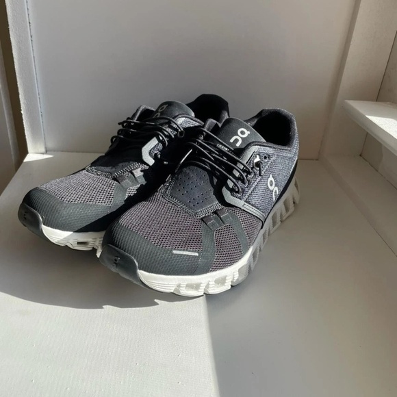 On Running Charcoal and White Athletic Shoes - Picture 3 of 5